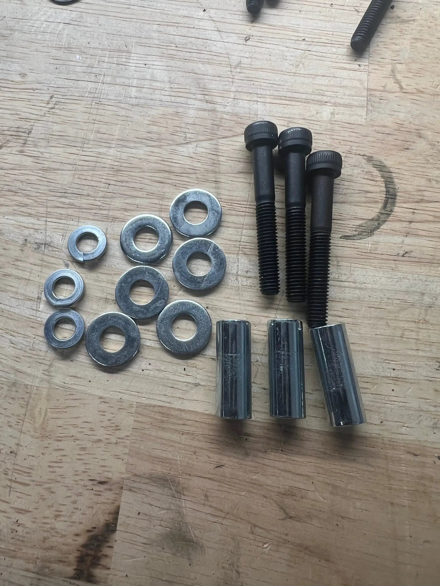 Speed UTV second battery kit mounting hardware with black bolts, washers and spacers on Tampa Home & Garden Store