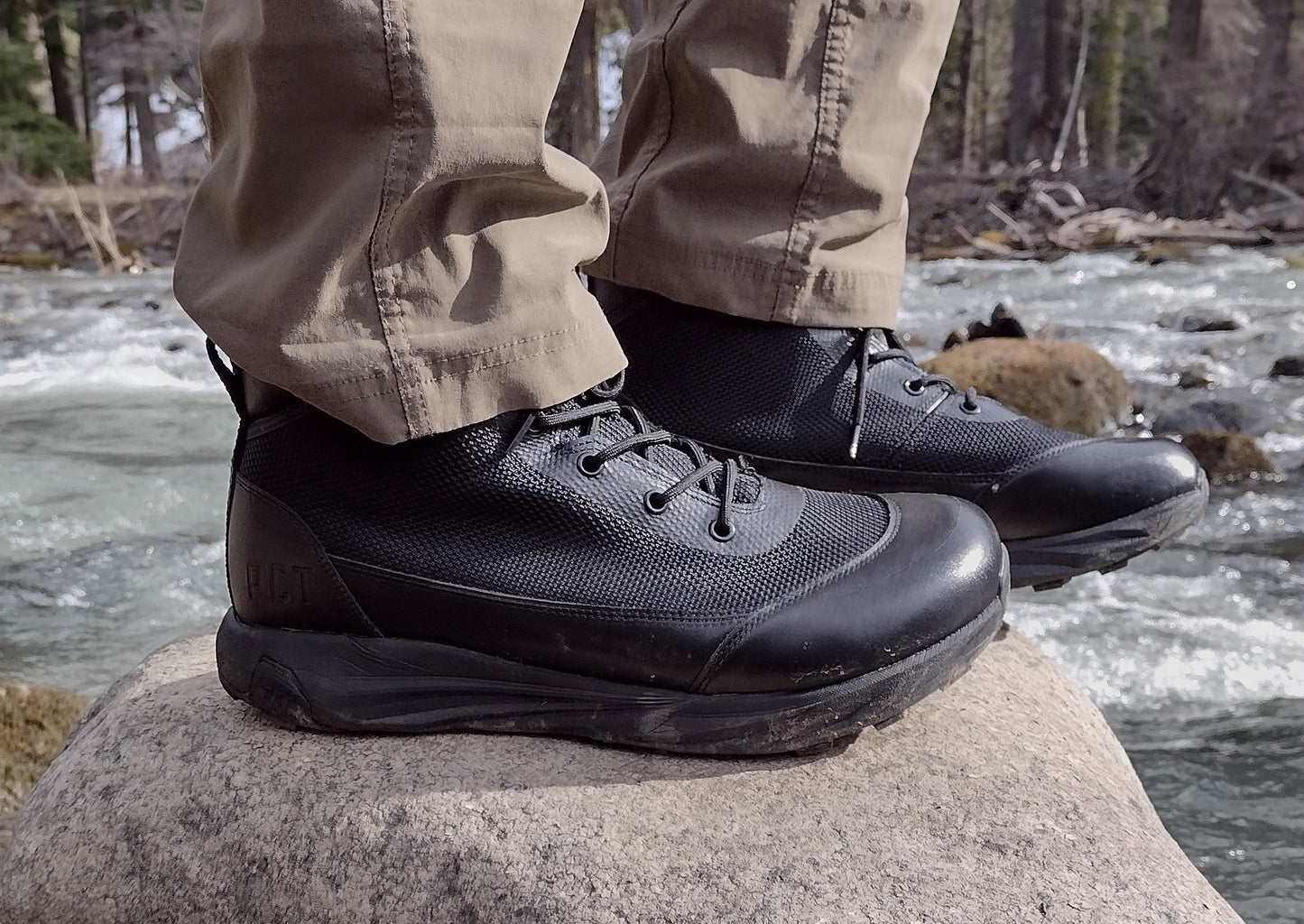 PCT 6 Boot River Country Gear, black mesh upper, rugged sole on Tampa Home & Garden Store