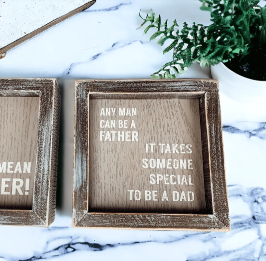 Someone Special 5 Inch Wooden Framed Father Sign pair by Gia Roma with brown frame plaque on Tampa Home & Garden Store