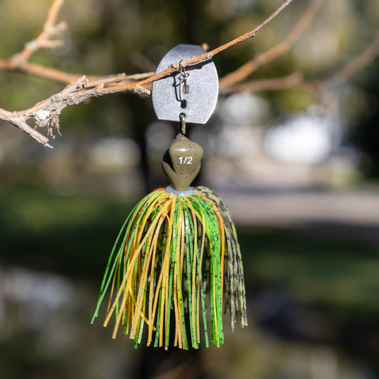 Reaction Tackle Lead Breaker Jig with green-yellow skirt and 1/2 oz weight on Tampa Home & Garden Store