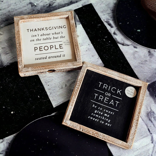 Trick and Thanksgiving Double Sided Sign