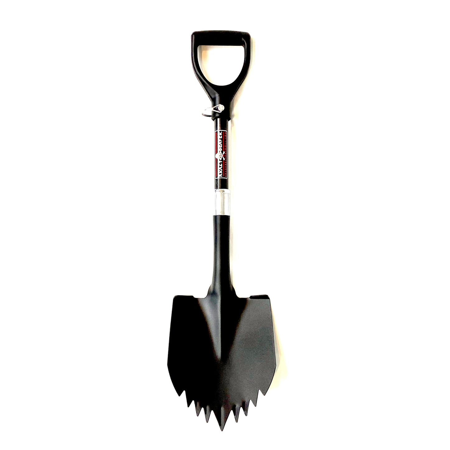 Pala corta Krazy Beaver para ATV/UTV (cabeza negra texturizada/mango negro)