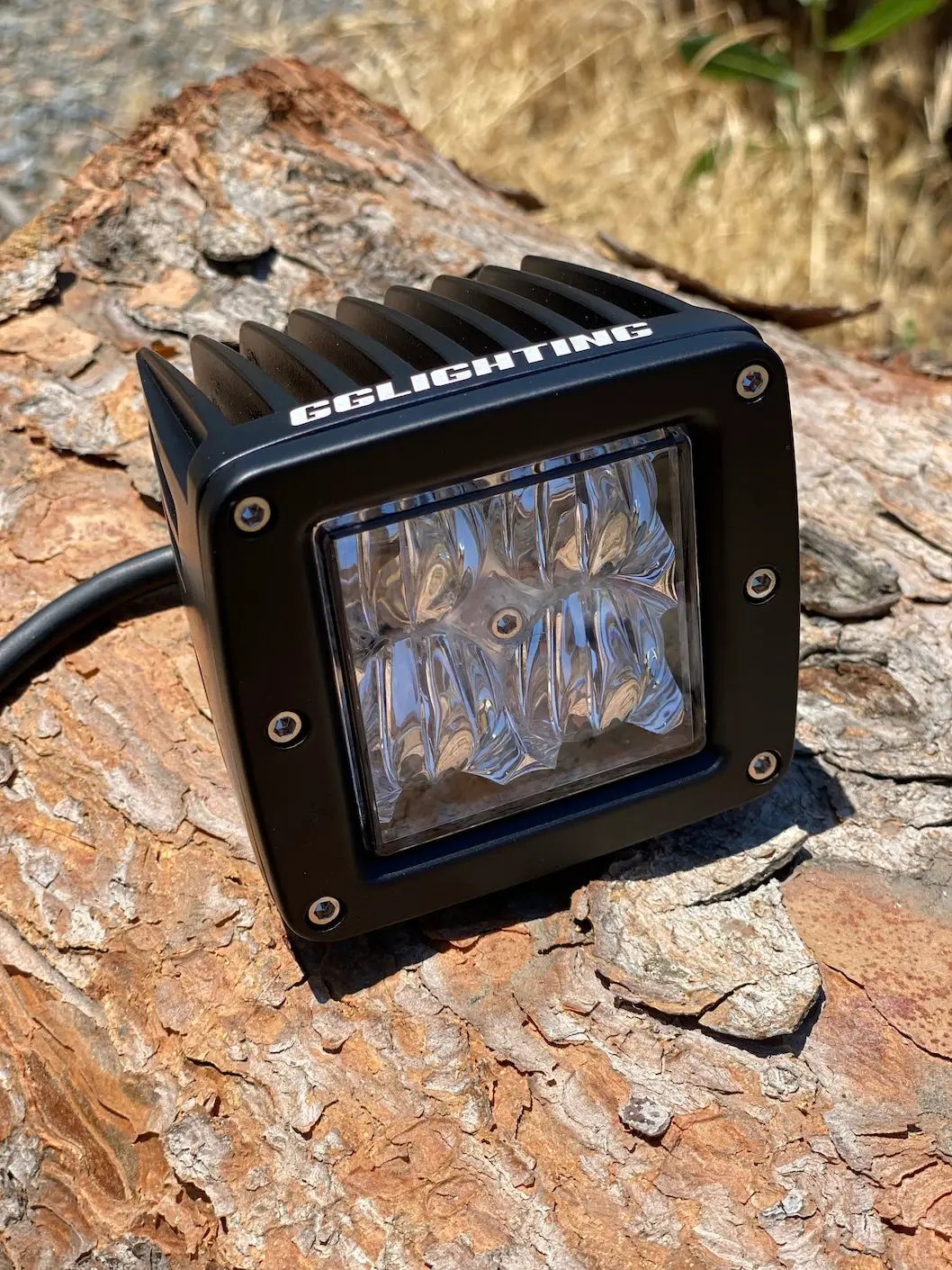 Pod Blue and Green Dual Color Off Road LED Pod by GGLighting in black housing with cooling fins on Tampa Home & Garden Store