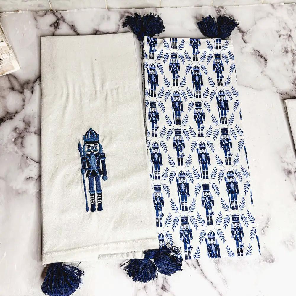Nutcracker Tea Towel Blue - Tampa Home & Garden Store