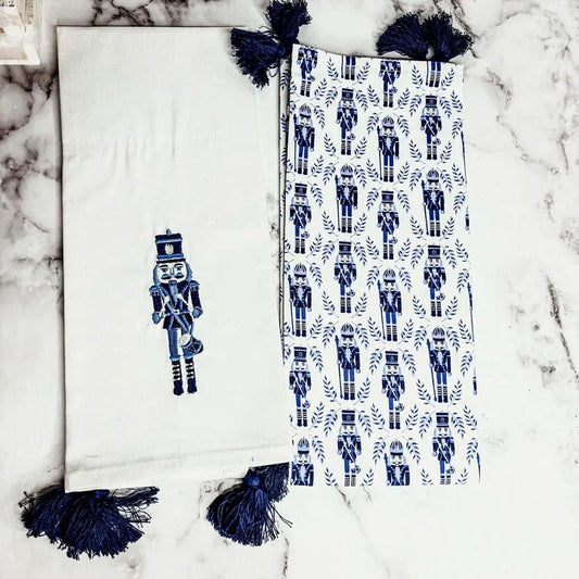 Nutcracker Tea Towel Blue - Tampa Home & Garden Store