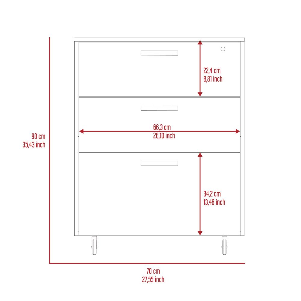 HouseOfZazla MultisStorage Cabinet 35 in high with 3 drawers on 4 wheels white tool cabinet on Tampa Home & Garden Store