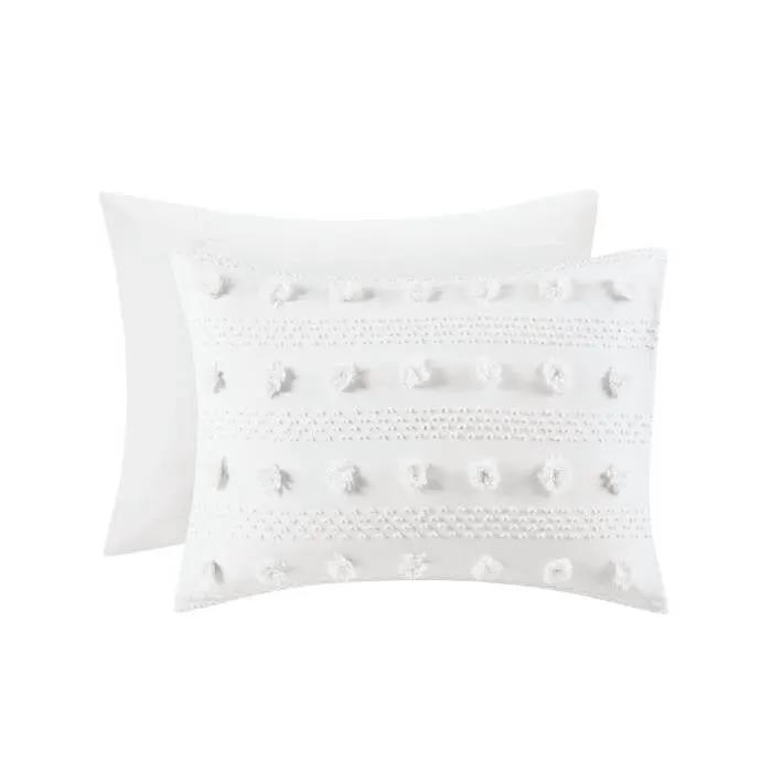 Full/Queen 3-Piece Ivory Pompom Microfiber Comforter Set - Tampa Home & Garden Store