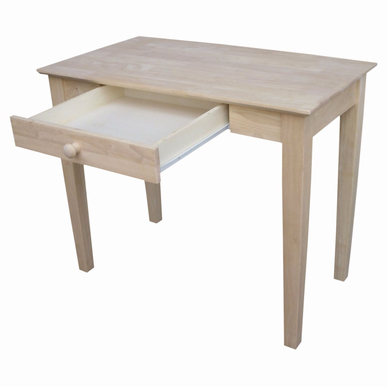 Mesa de escritorio para ordenador portátil de madera maciza sin terminar con cajón