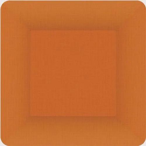 Ideal Home Range Linen Terra Cotta Salad Plate orange linen-textured square with rounded corners on Tampa Home & Garden Store