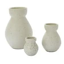Igneous Vase 5in Flower Vase set of 3, cream speckled glaze Terra Cotta Botanical Boutique on Tampa Home & Garden Store
