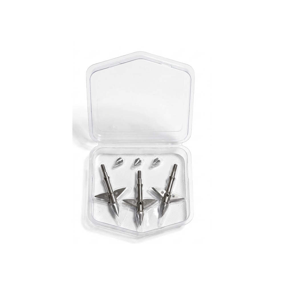 Zeus Titanium Broadheads (3-pack) with practice heads and 100/125 grain tips in clear case Killz Products on Tampa Home & Garden Store