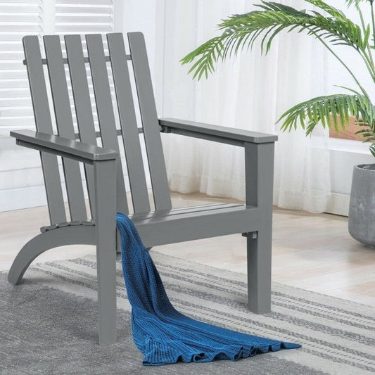 Indoor/Outdoor Acacia Wood Adirondack Lounge Armchair - Grey - Tampa Home & Garden Store