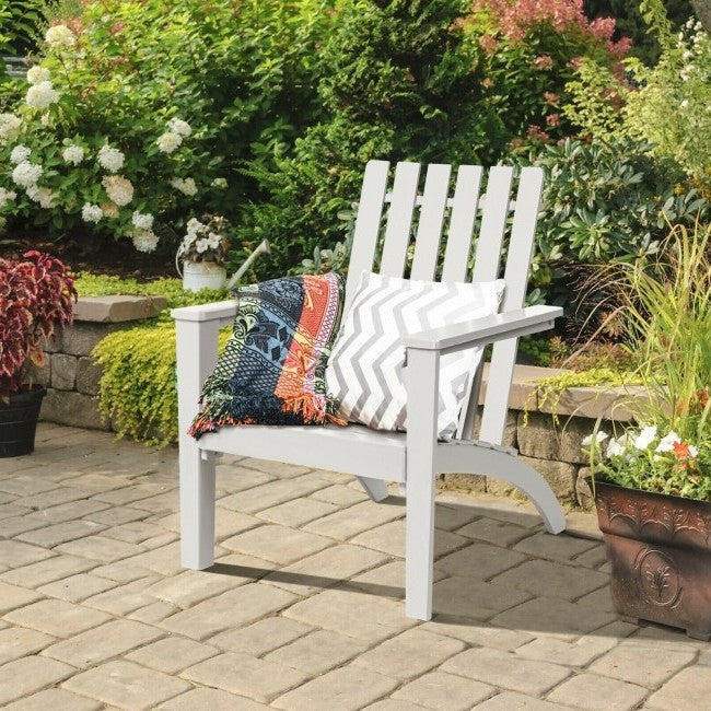 Indoor/Outdoor Acacia Wood Adirondack Lounge Armchair - White - Tampa Home & Garden Store