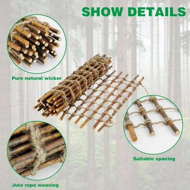 Indoor Outdoor Wall Hanging Willow Wood Trellis with jute rope weaving, natural color on Tampa Home & Garden Store