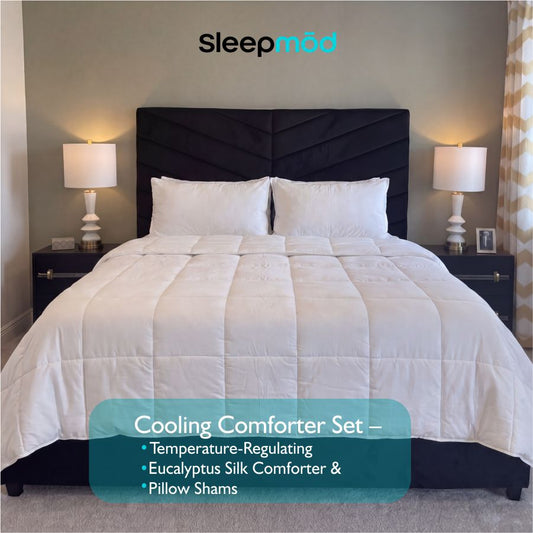Cooling Comforter Set – Temperature-Regulating Eucalyptus Silk Comforter & Pillow Shams - Tampa Home & Garden Store