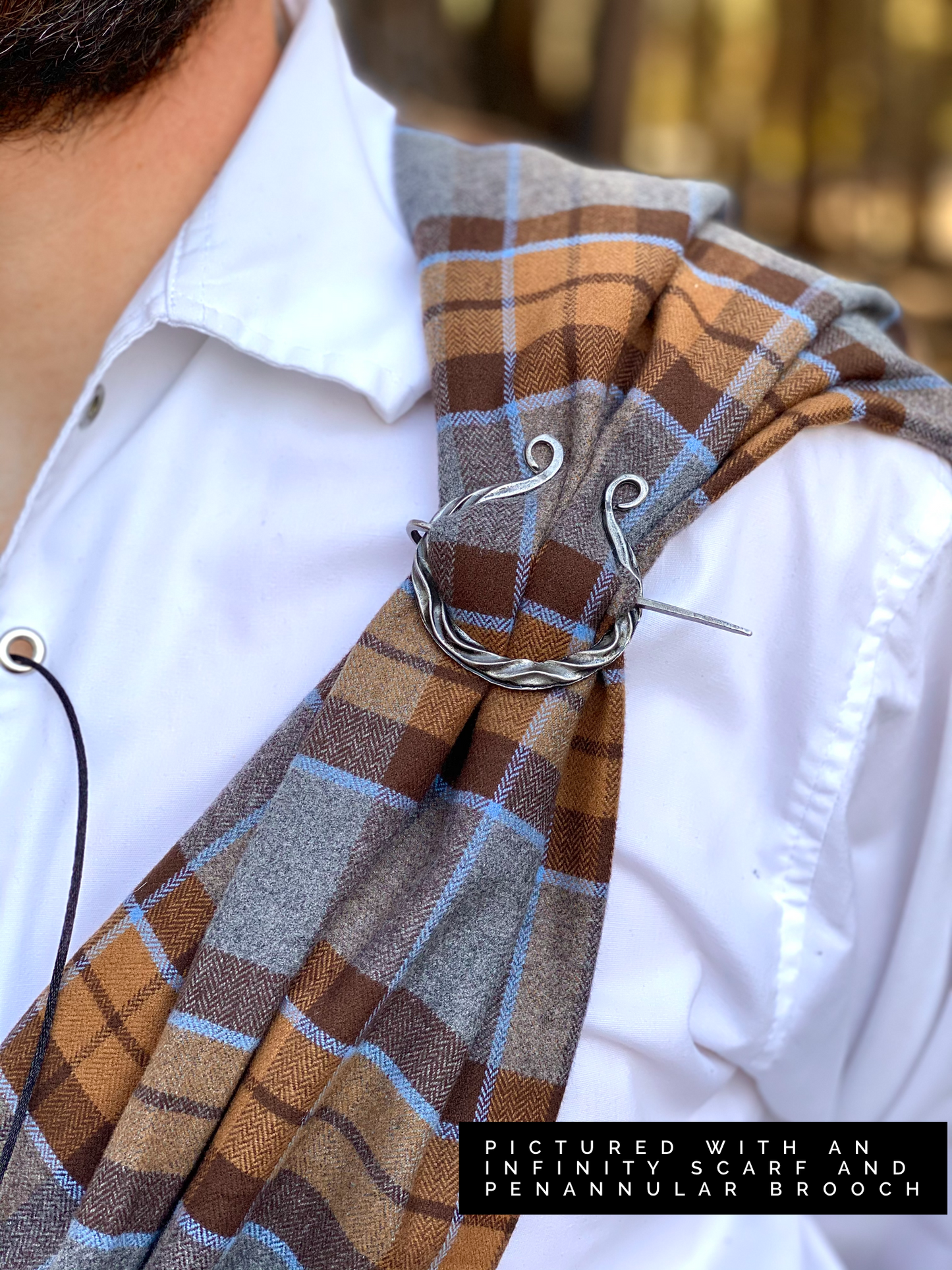 Infinity Scarf - Outlander Clan MacKenzie Inspired Gray, Brown and Light Blue Cotton Flannel - Tampa Home & Garden Store