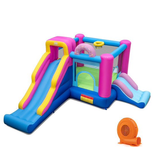 Inflatable Bounce House with Slides and Basketball Hoop (with 750W Blower) - Tampa Home & Garden Store