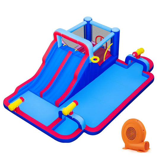 Inflatable Bounce House Water Slide with 2 lanes and 3 water cannons 680W blower DirectDeals on Tampa Home & Garden Store