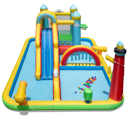 Inflatable Water Slide Giant Water Park with Long Slide Jumping Area - Tampa Home & Garden Store