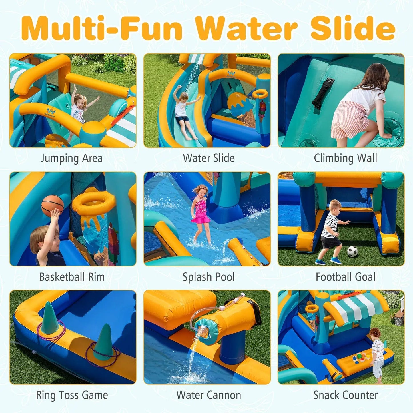 Inflatable Water Slide Bounce House with water cannon blue yellow DirectDeals on Tampa Home & Garden Store
