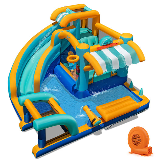 Inflatable Water Slide Bounce House Kids Jump Castle with 750W Blower - Tampa Home & Garden Store