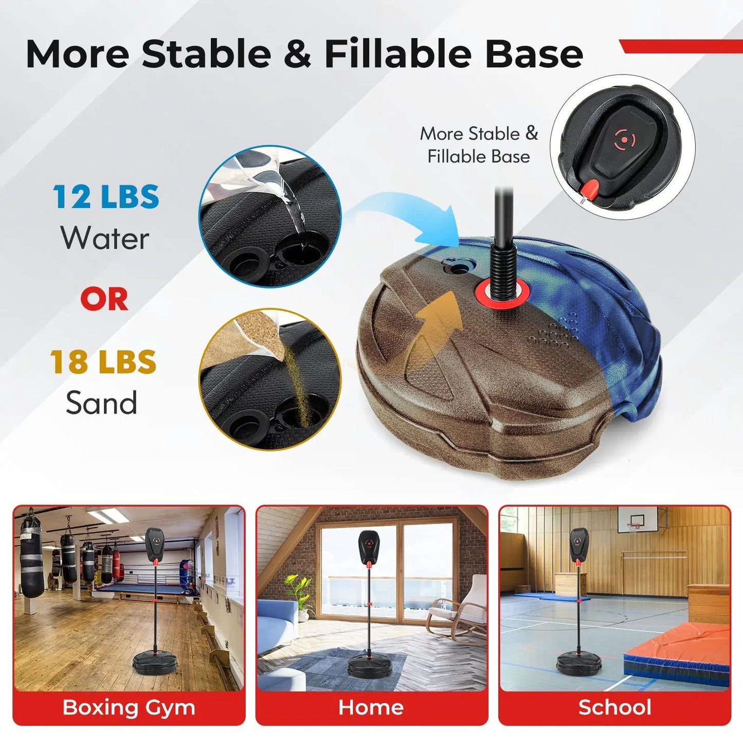 DirectDeals Inflation-Free Boxing Set with Bag and Gloves; stable base supports water or sand on Tampa Home & Garden Store