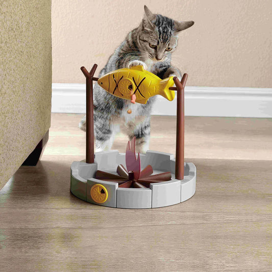 Interactive Cat Treat Dispenser & Slow Feeder – Grilled Fish Puzzle Toy - Tampa Home & Garden Store