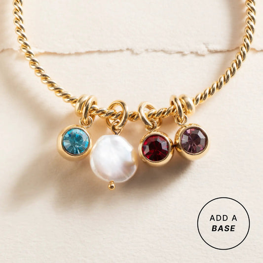 June Birthstone Interchangeable Charm with 4 charms blue pearl red purple gems on Tampa Home & Garden Store