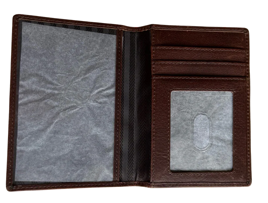 Cambridge brown leather passport cover and wallet with card slots and ID window MiamiLeathers on Tampa Home & Garden Store