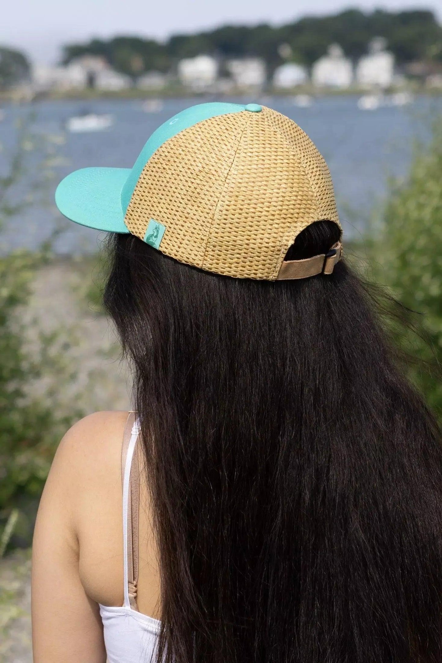 Island Vibes Baseball Cap with Raffia - Tampa Home & Garden Store
