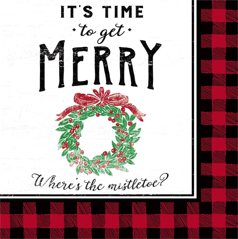 It's Time To Get Merry Paper Cocktail Napkin - Tampa Home & Garden Store