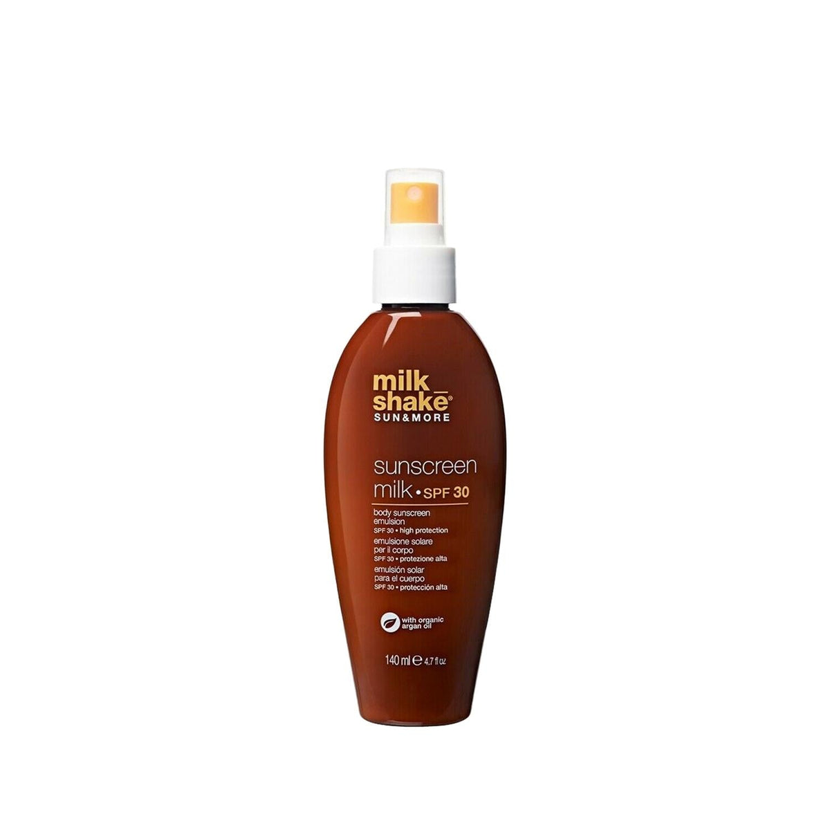 milk_shake Sunscreen Milk SPF 30 bottle, brown spray pump, 140 ml on Tampa Home & Garden Store