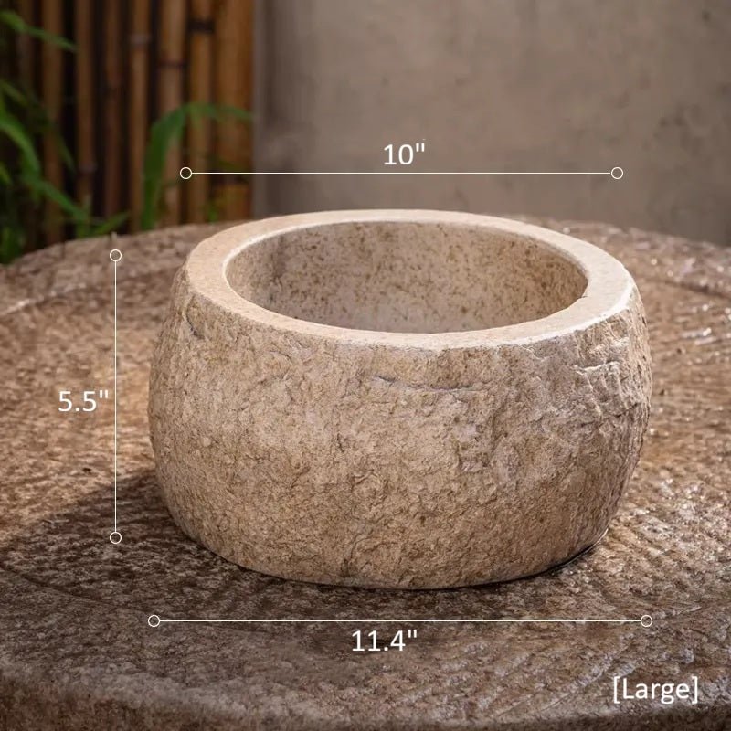 Mesa Cement Pot Planter by RusticReach, large round cement planter with 10in opening on Tampa Home & Garden Store