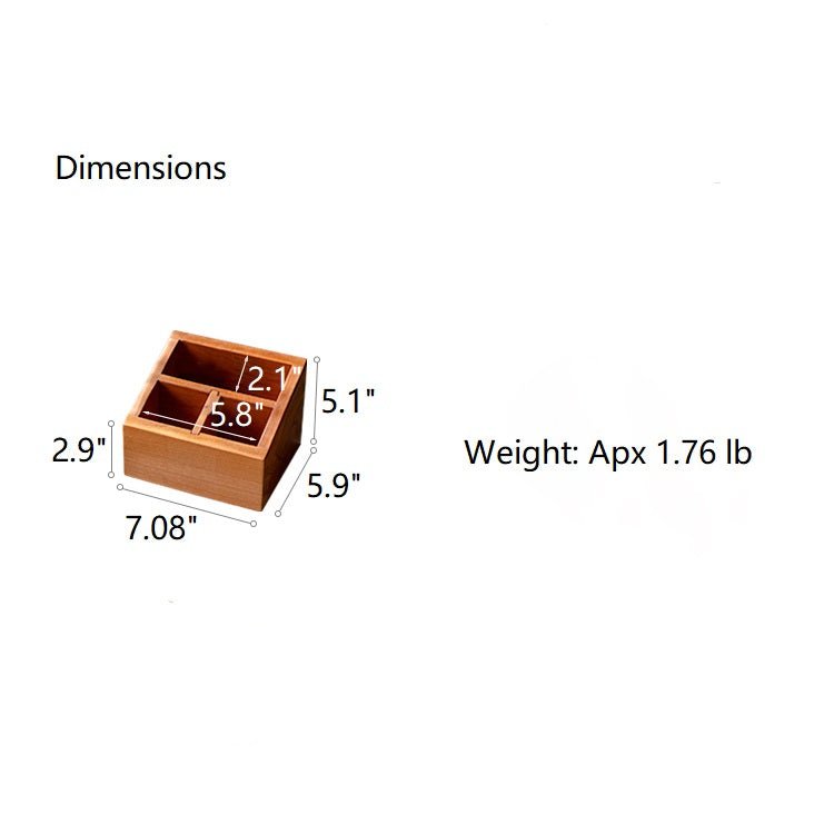 Solid wood desktop organizer by RusticReach with compartments and natural finish on Tampa Home & Garden Store