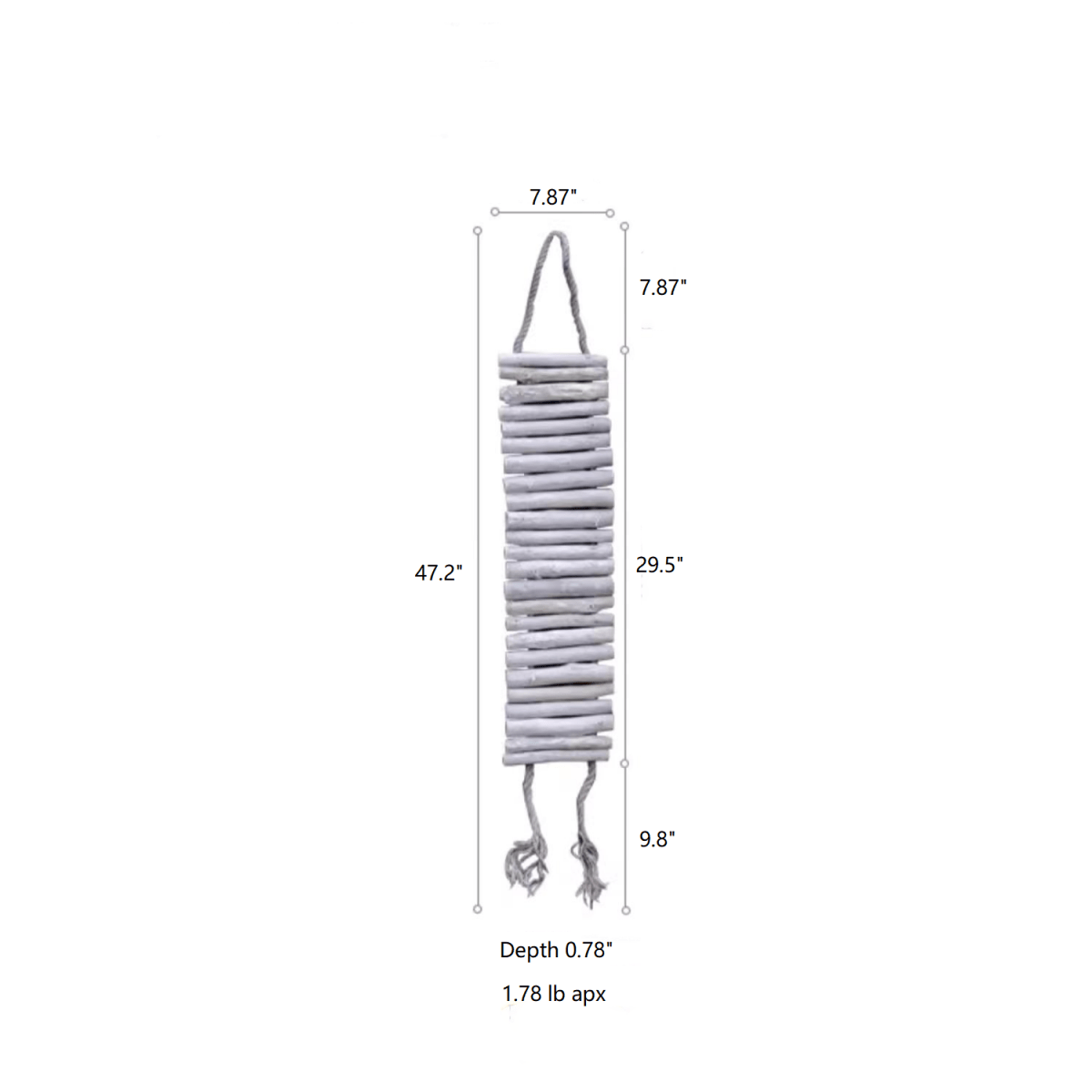Rustic Wood Ladder Wall Decor Tool Organizer gray driftwood slats on rope hanger RusticReach on Tampa Home & Garden Store