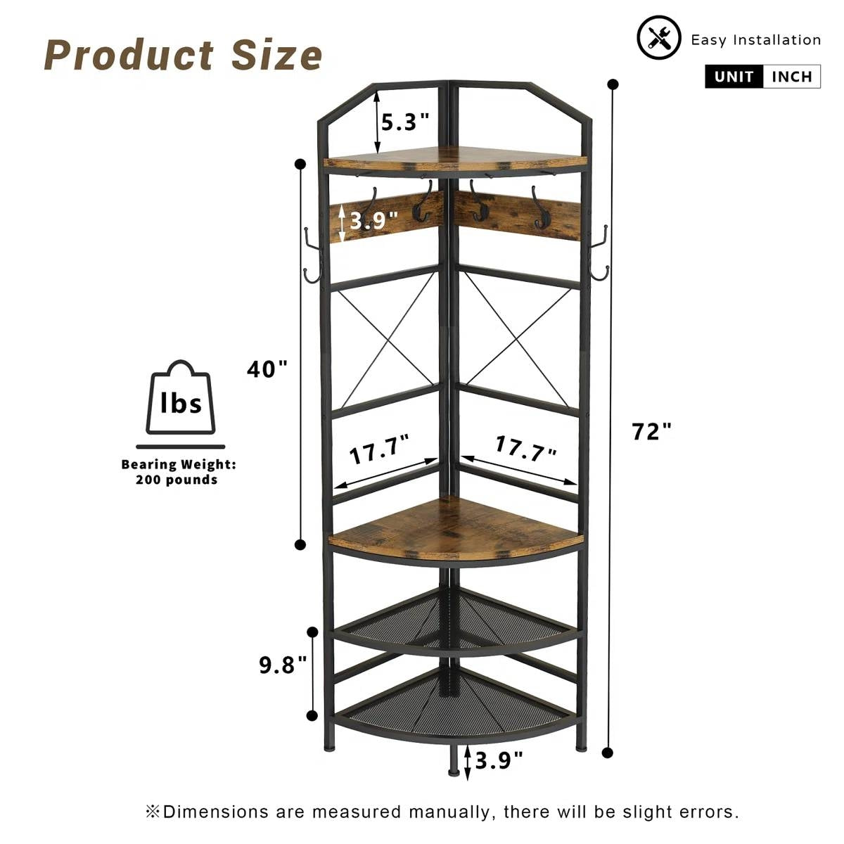 Banco de almacenamiento para zapatos, perchero esquinero, de metal y madera, estilo industrial