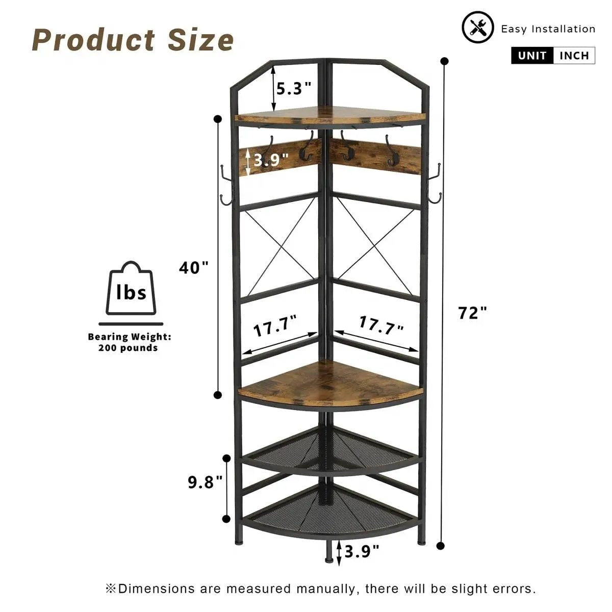 Industrial Metal/Wood Corner Hall Tree Shoe Storage Bench Coat Rack - Tampa Home & Garden Store