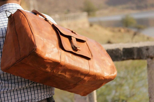 Jack Hardman Cabin Bag Vintage Leather Duffle brown leather bag on Tampa Home & Garden Store