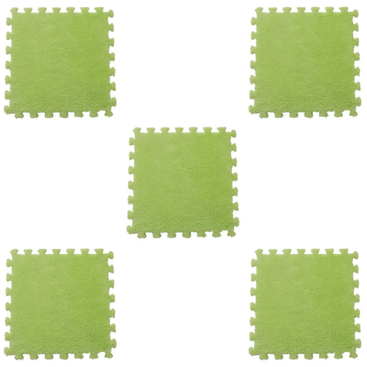 JeashCHAT 5PCS Puzzle Velvet Floor Mats – 11.8" x 11.8" | Eco-Friendly, Soft & Safe for Baby Play, Home Gym, or Decorative Use – 14 Colors - Tampa Home & Garden Store