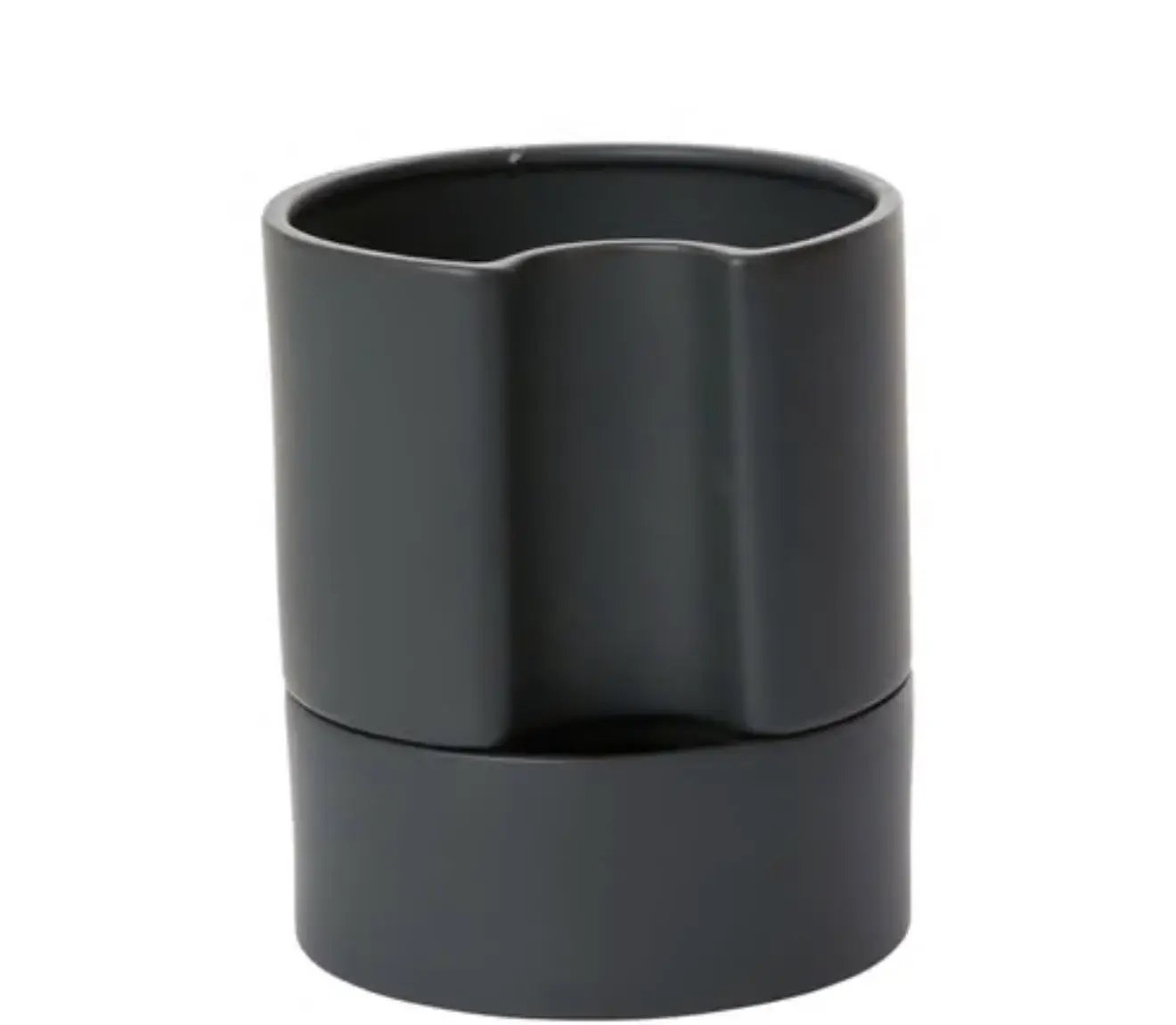 Jett Pot with Saucer charcoal black ceramic, modern home decor by Terra Cotta Botanical Boutique on Tampa Home & Garden Store