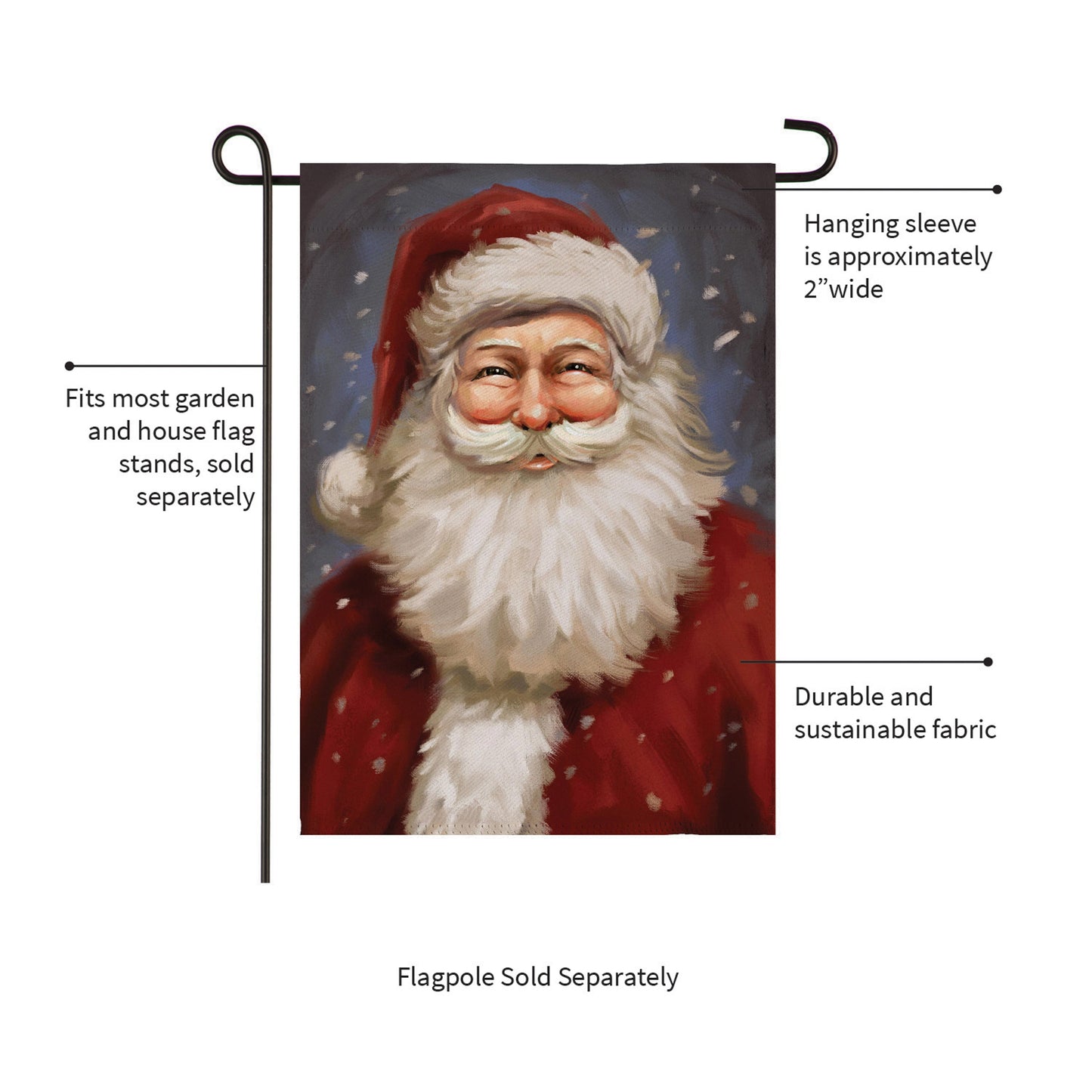 Joyful Santa Suede Garden Flag - Tampa Home & Garden Store