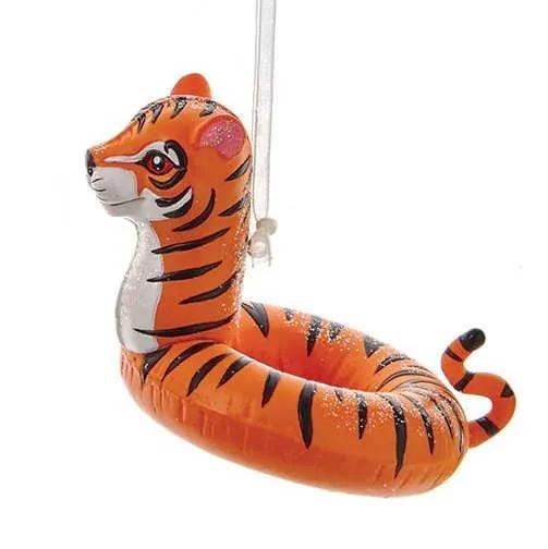 Tiger float ornament orange inflatable ring with tiger head by The Country Christmas Loft on Tampa Home & Garden Store