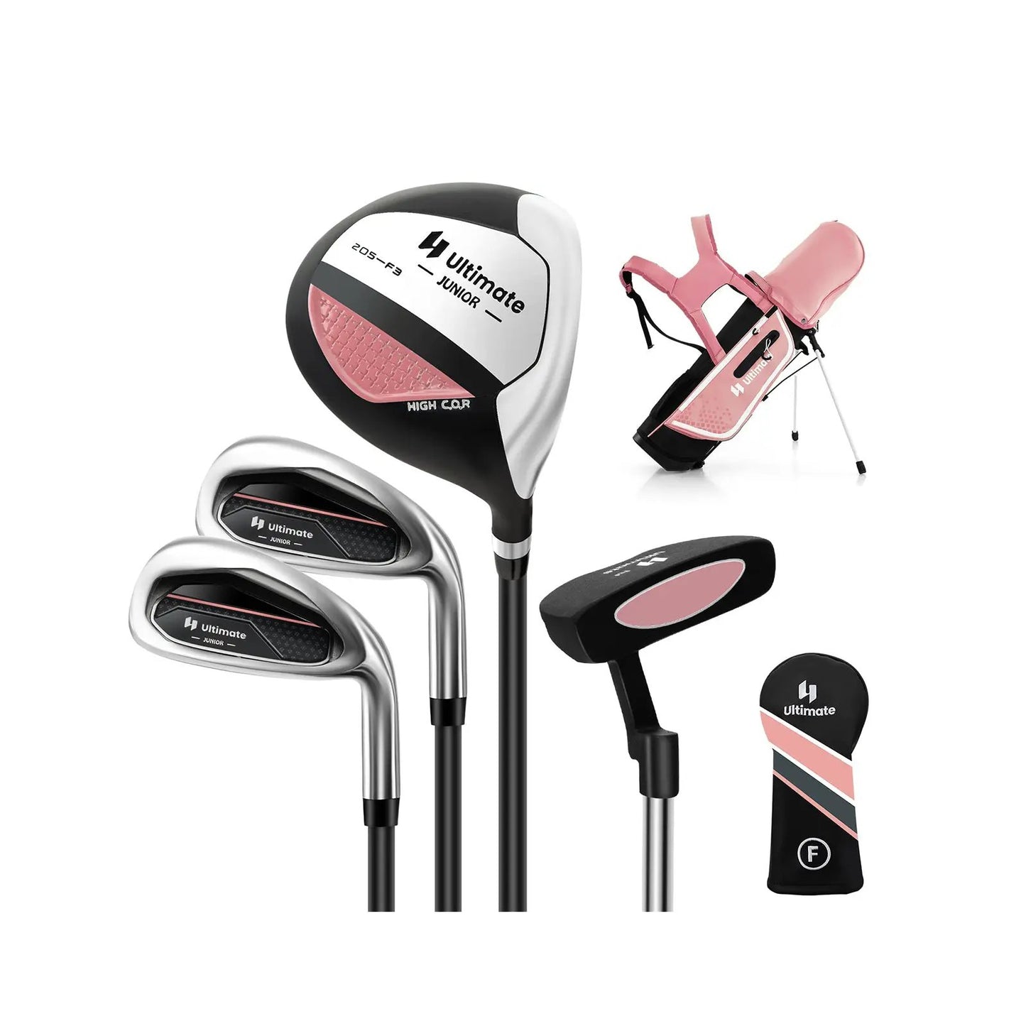 Junior Golf Club Set for Kids with Rain Hood