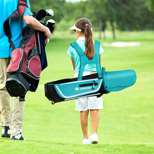Junior Golf Club Set for Kids 8-10 with Rain Hood teal carry bag Ultimate DirectDeals on Tampa Home & Garden Store