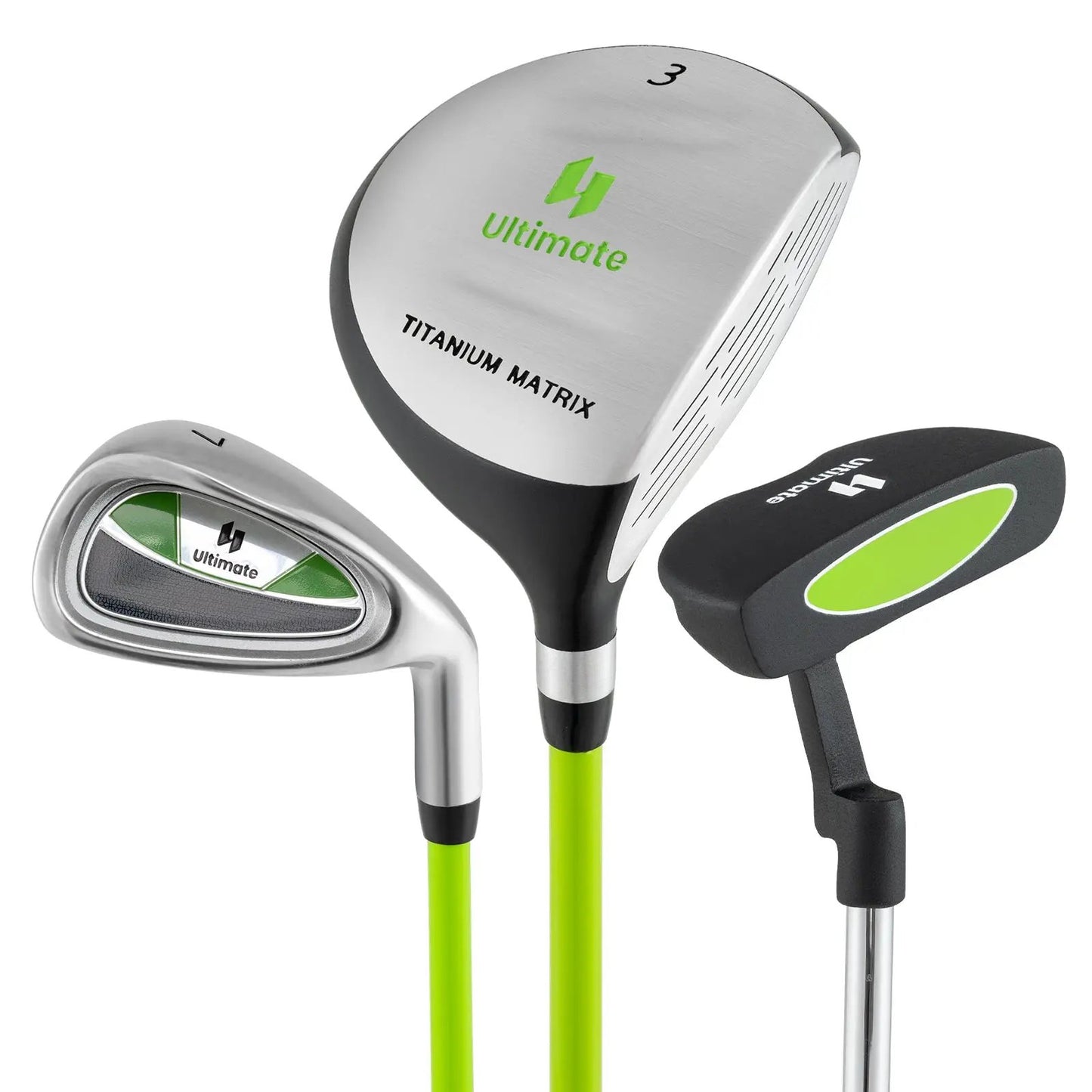 Ultimate Junior Mallet Putter for Kids 8-10 with titanium matrix head and lime shafts on Tampa Home & Garden Store