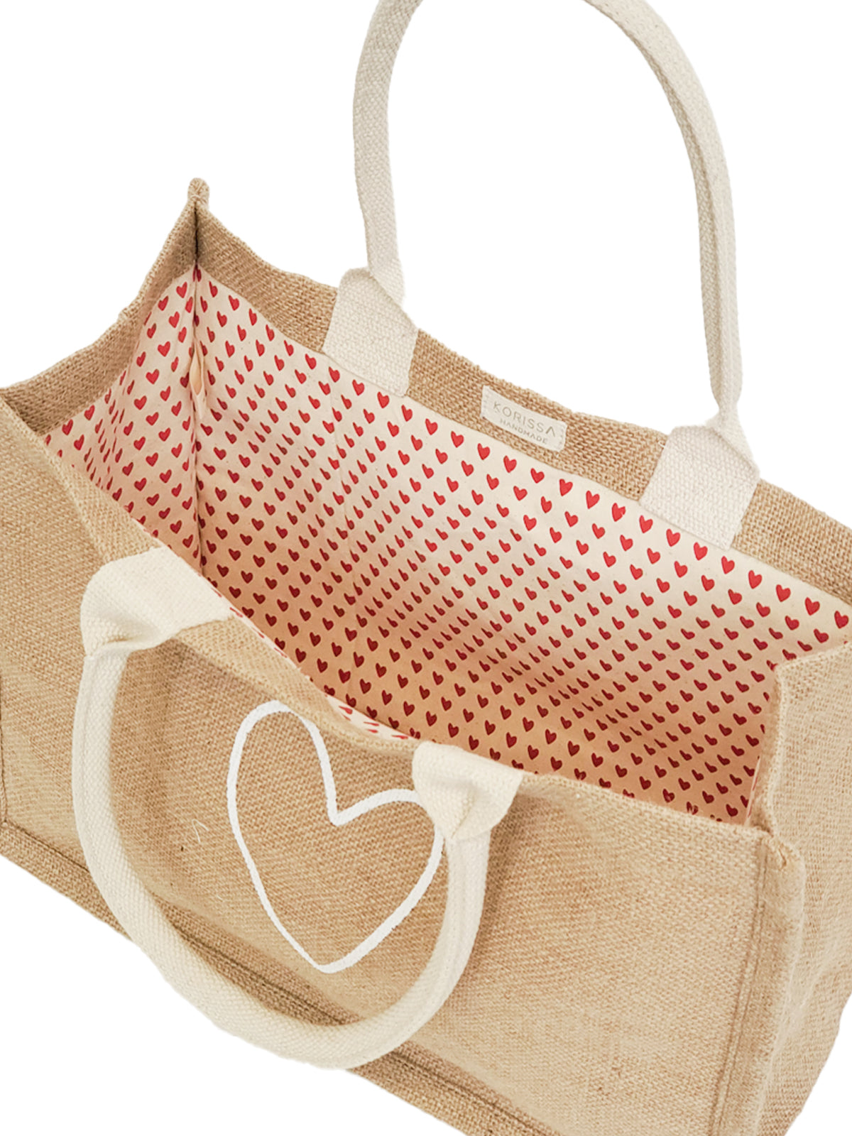 Jute Canvas Shopping Bag - Love - Tampa Home & Garden Store