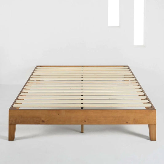King Modern Classic solid wood slat platform bed frame in natural finish by HomePacific on Tampa Home & Garden Store