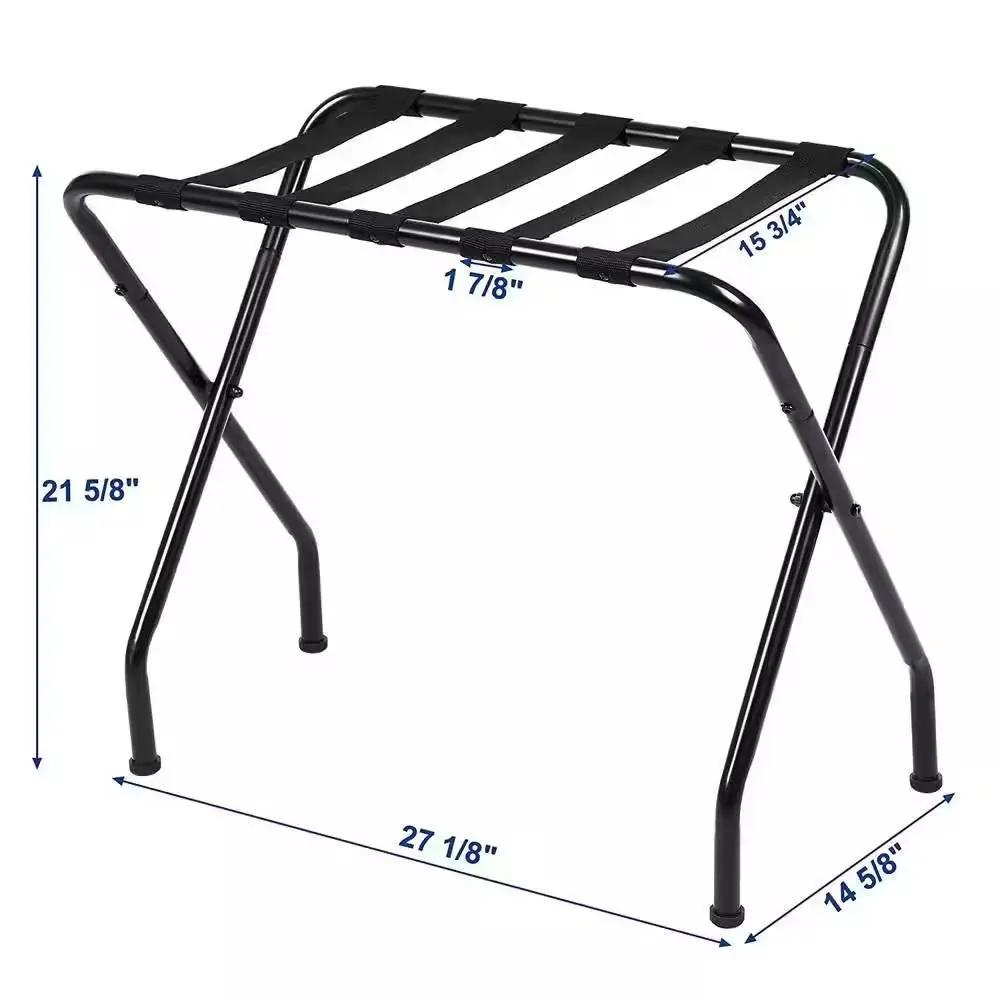 Sturdy Black Metal Foldable Luggage Rack - Tampa Home & Garden Store