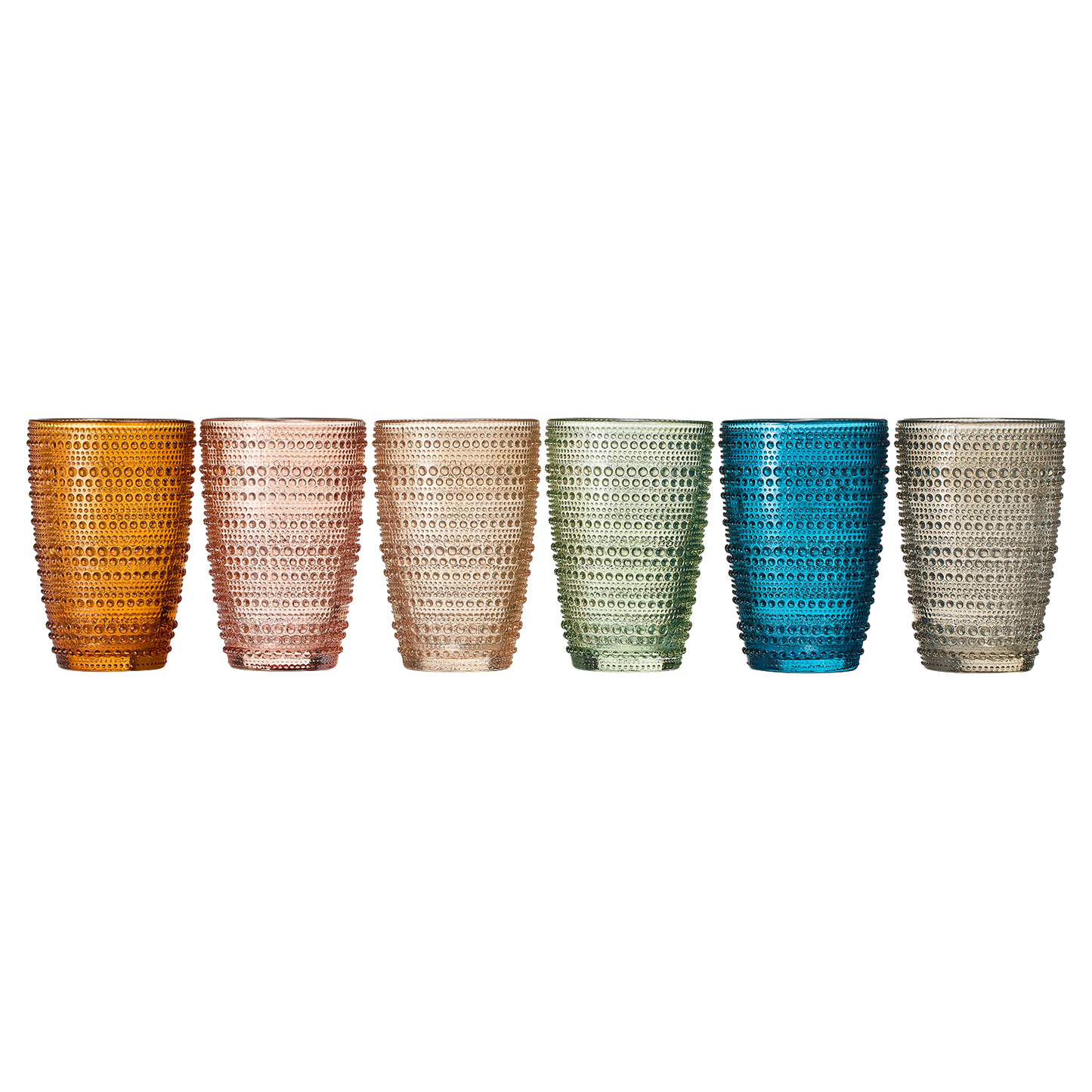 Tonal Hobnail Highball Tumblers Set of Six