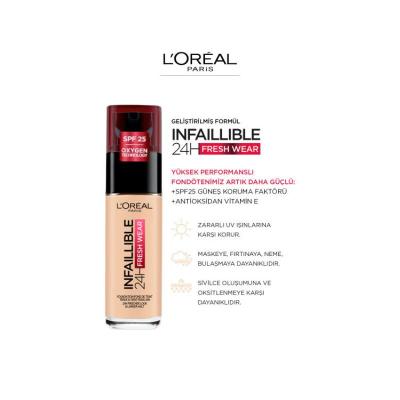 Foundation L'Oreal Paris Infaillible 24H Fresh Wear bottle beige shade SPF 25 on Tampa Home & Garden Store